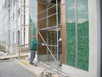 Bauvorhaben: Schlossarkaden Braunschweig Montage der gesamten Kupferbleche an der Aussenfassade